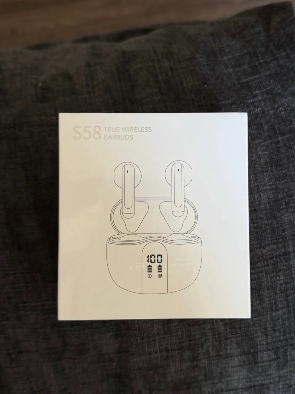 Black Wireless Bluetooth Earbuds with LED Charging Case - Brand